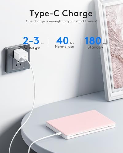 Samsers Portable Foldable Bluetooth Keyboard – Ultra Slim Wireless Keyboard with Stand for i OS, Android & Windows Devices – Rechargeable Multi-Device Travel Keyboard for Effortless Typing on the Go – Sleek Black Design