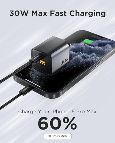 PISEN 30 W Dual Port USB C Charger – Fast Charging Power Delivery & Quick Charge 3.0 Ga N Adapter for i Phone 16/15/14/13, Samsung Galaxy, Pixel, i Pad – Compact, Lightweight Design for Seamless Power Anywhere – Enhance Your Charging Efficiency with Dual Device Support (Cable Not Included)