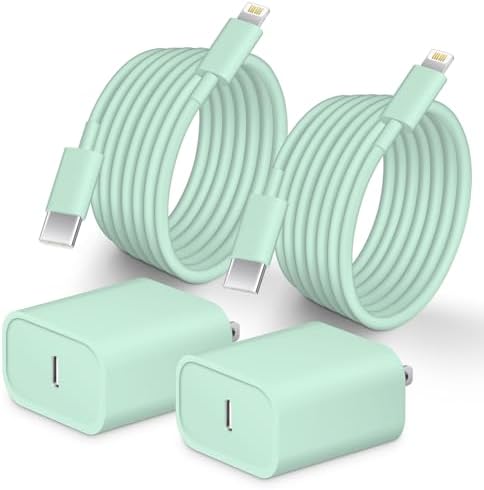 Ultimate Fast Charging Solution for i Phone: MFi Certified 10 FT Type C Charger 2-Pack with 20 W USB-C Power Adapter – Optimal Compatibility for i Phone 14, 13, 12, 11, XS, XR, X & 8 Plus – Experience Unmatched Speed and Durability for All Your Charging Needs