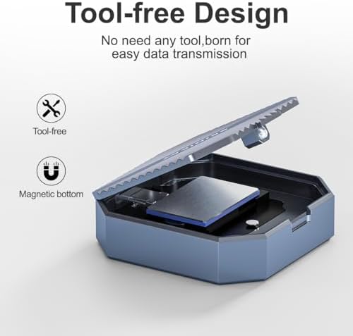 Revolutionary Mini M.2 Enclosure with Magnetic Heat Sink for i Phone 15 Pro Max – Achieve Lightning-Fast 10 Gbps NVME SSD Transfers, Ultimate Compatibility for Gamers and Creators, Compact Design for On-the-Go Efficiency