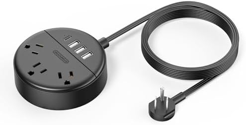 Stylish 25 ft Rose Pink Extension Cord by NTONPOWER – Flat Plug Power Strip with 3 AC Outlets & 2 USB Ports, Versatile Wall Mount Charging Station for Home, Dorm, or Office – ETL Certified for Enhanced Safety and Performance