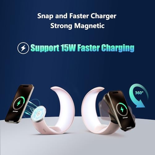 Ultimate 3-in-1 Magnetic Wireless Charging Station for Apple Devices – Fast Charge Your i Phone 16/15/14/13/12/11, Apple Watch Series & Air Pods 4 with RGB Night Light – Enhanced Safety & Intelligent Charging Technology – Artful Design for Home and Office Aesthetics