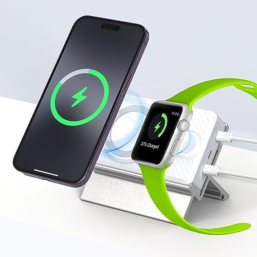 15000 m Ah Magnetic Wireless Power Bank – Fast USB-C Charger with 4 Ports, Visually Impaired-Friendly Beeper & App Tracking for i Phone 12-16 & Samsung Galaxy – Ideal for On-the-Go Charging & Enhanced Compatibility