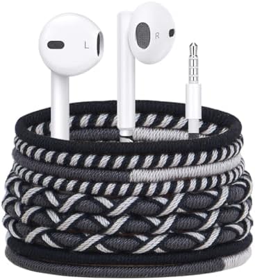 URIZONS Colorful Braided Wired Earbuds with Built-in Microphone – Sweat & Dirt Resistant, Tangle-Free Design, Adjustable Volume Control – Universal 3.5 mm Compatibility for Everyday Audio and Active Lifestyles – Premium Sound Quality for Music Lovers