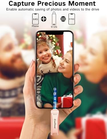 Gulloe 512 GB Flash Drive for i Phone, i Pad, Android & PC – Effortless Plug and Play USB Memory Stick with No App Needed, Sleek Metal Silver Design for Fast Photo and Video Backup, Perfect Storage Expansion Solution