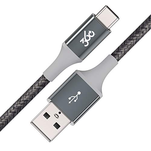 Premium 4 ft Braided USB-C to USB-A Charging Cable by 360 Electrical Habitat | Fast Charging Cord for Phones, Tablets & Laptops | Durable Tangle-Free Design in Navy | Enhanced Compatibility for Seamless Power-Up Experience