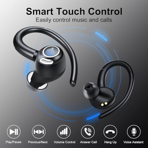 Elevate Your Audio Experience with VKROBAG Bluetooth 5.3 Sports Earbuds | CVC 8.0 Noise Cancellation for Crystal-Clear Sound | IP7 Waterproof Design Ensures Durability in Any Weather | 48-Hour Playback for All-Day Listening | Secure Over-Ear Hooks for Active Lifestyles | Immersive Enhanced Bass for Dynamic Sound Quality | Perfectly Engineered Wireless Earphones for Running, Workouts, and On-the-Go Use