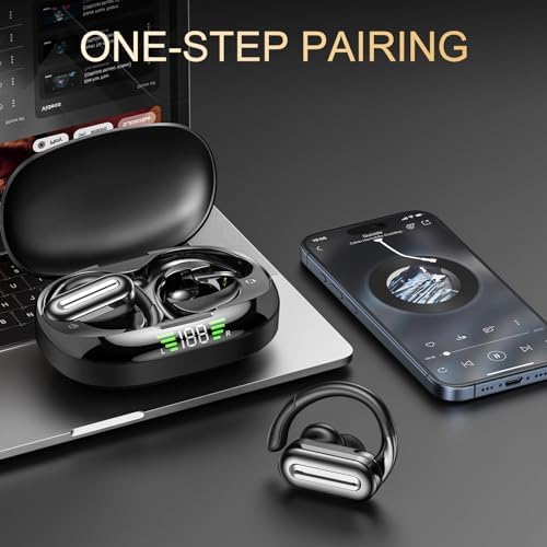 Premium Bluetooth Sports Headphones 5.4 – 50 Hours of High-Fidelity Playback, Superior Bass Enhancement, Over-Ear Design with Secure Hook Fit, Advanced ENC Noise Cancellation, IPX5 Waterproof for Extreme Durability – Ideal for Athletes and Music Enthusiasts