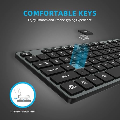 Experience Ultimate Comfort with the BFRIENDit Ultra-Quiet Wireless Keyboard – Sleek 2.4 GHz Connection for Mac & Windows, Slim Chocolate Key Design for Effortless Typing and Enhanced Productivity, Perfect for Home, Office, and Smart TV Use – Effortless Connectivity Meets Stylish Functionality