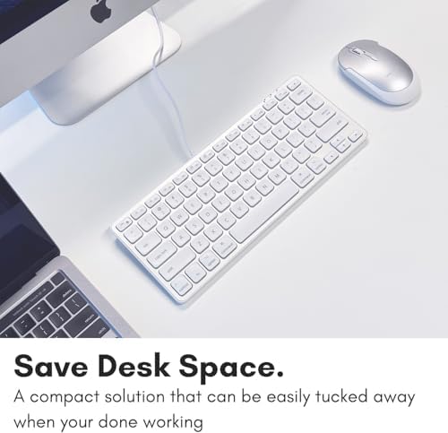 Elevate Your Workspace with the Macally Compact Keyboard for Mac – Sleek 78-Key Wired Design with USB Hub (3 Ports) for Ultimate Versatility – Perfect Apple-Compatible Accessory in Stylish Silver Finish for Enhanced Productivity and Seamless Connectivity