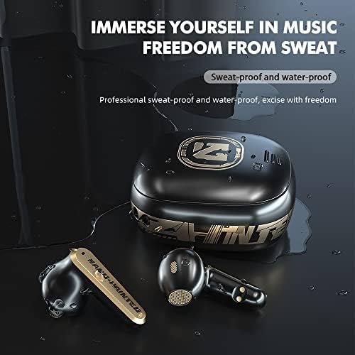 Premium Gold Wireless Earbuds – Bluetooth 5.2 with ENC & 3 D Stereo, Touch Control, IPX7 Waterproof for Sports & Calls, HD Dual Mics, Lightweight Charging Case – Ultimate Audio Experience for Active Lifestyles