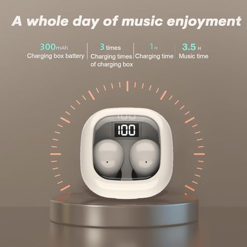 Ultra-Discreet Wireless Mini Earbuds for Small Ear Canals – Invisible Bluetooth Headphones with IPX5 Waterproof Protection, Perfect for Work and Sleep, Enhanced Comfort and Compatibility for All-Day Use