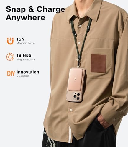 TORRAS Ultra-Slim Magnetic Wireless Power Bank – 10,000 m Ah Fast Charging Portable Charger for i Phone 16/15/14/13/12 in Glacier Gray – Lightweight Design with 22.5 W Quick Charge & USB-C Cable for Ultimate Convenience and Compatibility