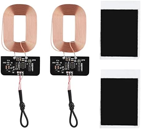 Transform Your Device with 2 Pack Qi-Compatible Wireless Charger Receiver Modules – Innovative Magnetic Spacer for Effortless Alignment, Cutting-Edge Safety Features Including Short-Circuit and Over-Voltage Protection – Ultimate Wireless Charging Solution for Modern Tech Enthusiasts
