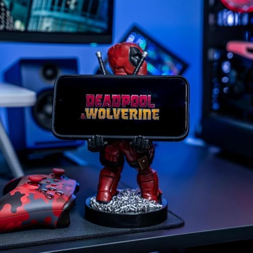 Exquisite Gaming: Marvel: Deadpool 3 ‘Bringing Up The Rear’ Repaint – Cable Guys Original Controller & Phone Holder, Collectible Device Stand, Figure – Enhanced Compatibility and Speed