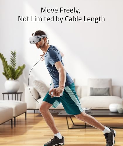 Syntech 16 FT Link Cable for Oculus Quest 3 & PCVR – High-Speed USB 3.0 to USB C Cable for Enhanced Gaming Experience – Compatible with Meta Quest 2, Pro, Pico 4 & More – Durable, Flexible Design for Seamless VR Connectivity