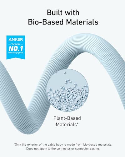 Anker 6 FT USB C to Lightning Cable – MFi Certified, Eco-Friendly Bio-Based Charging Cord for i Phone 14 and More – Stylish Purple Design for Enhanced Durability and Fast Data Transfer – Perfect for Home and Office Use