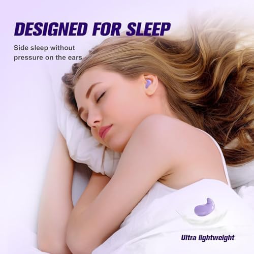 Ultra-Comfortable Wireless Earbuds for Side Sleepers – Discreet Purple Sleep Headphones with Enhanced Bluetooth for Effortless Connectivity, Lightweight Design for Blissful Rest, Perfect for Relaxing Sounds and Guided Meditations, Experience Serene Sleep with Tiny, Invisible Earbuds