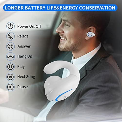 Ultra-Lightweight Mini Wireless Earbuds with Bluetooth 5.0 – IPX4 Waterproof Sport Headphones for Active Lifestyles, Single-Ear Design with Built-in Microphone for Seamless Communication and Music Enjoyment – Perfect for Running and Workouts in White