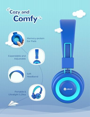 Stylish Pink i Clever BTH02 Kids Bluetooth Headphones – Unmatched 93-Hour Playtime, Lightweight & Foldable Design for Easy Portability, Fast Type-C Charging, Advanced Bluetooth 5.4 Connectivity, Safe Volume Limiting for Young Learners, Perfect for Music, Audiobooks, and School Use – Your Child’s Ultimate Audio Experience