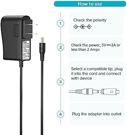 Versatile 10 W 5 V 2 A AC/DC Power Adapter – Multi-Tip Charger for Tablets, Webcams, Routers & Bluetooth Speakers – Enhanced Rapid Charging & Universal Compatibility for All DC 5 V Devices – Lightweight, Durable, and Safety-Optimized Power Supply Solution