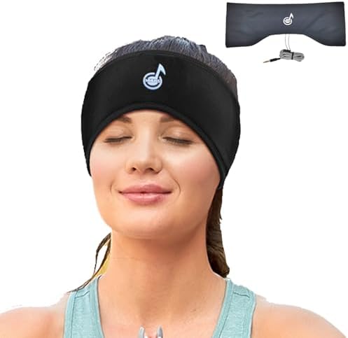 Premium Stereo Sleep Headphones with Ultra-Comfort Headband – Ideal for Side Sleepers and Meditation – Perfect Travel Companion for Deep Relaxation and Mindfulness – Exceptional Sound Quality for Men and Women – Experience the Ultimate in Audio Comfort (Black)