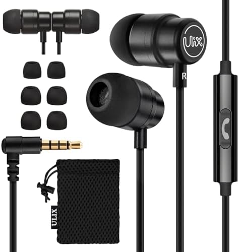 Uli X Rider Wired Earbuds – Superior In-Ear Headphones with Anti-Tangle Cable and Microphone for Seamless Hands-Free Calls, Perfectly Designed for Small Ears and Enhanced Compatibility with i Phone, i Pad, Samsung Devices – Ideal for Students, Kids, and Women – Backed by 5-Year Warranty for Unmatched Quality and Comfort