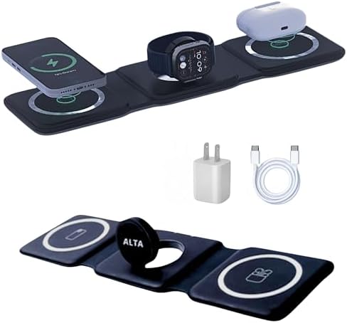 Ultimate 3-in-1 Magnetic Wireless Charging Station for i Phone, Apple Watch & Air Pods – Rapid Charge Dock with 20 W Adapter, Foldable Design for Travel & Home Use, Effortless Compatibility with All i Phone Models, Sleek Aesthetic & Safety Features for a Clutter-Free Experience