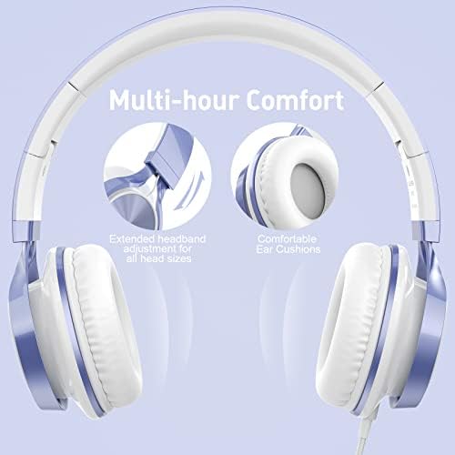 Elevate Your Listening Experience with AILIHEN MS300 Lightweight Foldable Purple Headphones – Stylish On-Ear Design for Exceptional Sound Clarity and Comfort – Perfect Wired Headphones for Students, Teens, and Young Professionals with High-Quality Microphone for Seamless Communication on Chromebooks and Laptops – Ideal for School, Entertainment, and Casual Listening