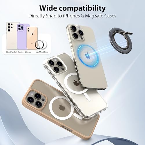 Crea Dream Magnetic Phone Ring Holder Set for Mag Safe – 360° Rotating Grip Stand with Dual-Sided Kickstand for i Phone 16, 15, 14, 13 Series – Enhanced Stability & Versatile Viewing Experience