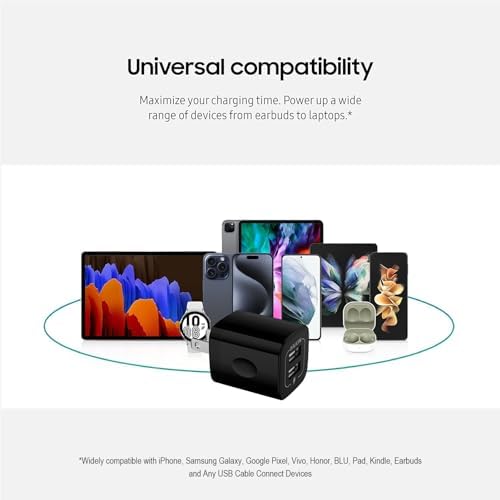 AILKIN Dual Port USB Wall Charger 2-Pack – 2.1 A Fast Charging Adapter for i Phone 15/14/13/12/11 Pro, Samsung Galaxy S23/S22/S21 – Compact Power Block with Quick Charge Technology – Universal Compatibility & Safety Features for Home and Travel