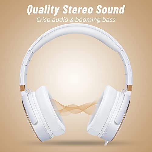 Rockpapa Ultra-Light Foldable Wired Headphones with Integrated Microphone – Premium Stereo Sound for All Ages, Perfect for Travel with Tangle-Free Cord and 3.5 mm Compatibility – Sleek Black/Grey Design for Everyday Listening and Virtual Meetings