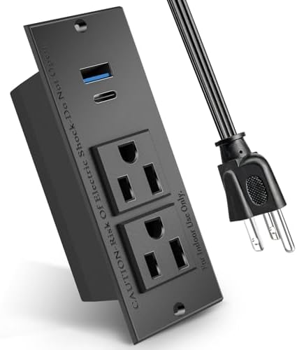 Transform Your Workspace with the Recessed Conference Power Strip Socket – Versatile 2-Outlet Charging Station with Dual USB Ports for Rapid Device Powering and Enhanced Organization in Professional Settings