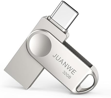 JUANWE 128 GB Dual USB C Flash Drive – High-Speed USB 3.0 OTG Waterproof Thumb Drive with Keyring Hole for Easy Portability – Versatile Mini Storage Solution for PC, Smartphone, Tablet, and Mac Users