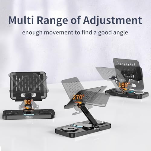 Ultimate 6-in-1 Magnetic Wireless Charging Station for Samsung Devices – Multi-Device Charger Dock with Night Light & Alarm Clock for Galaxy S25/S24/S23/Note 20/Fold7/Flip7, Galaxy Watch 7/6/5 Pro/Ultra, Galaxy Buds & Tablets – Portable & Fast Charging Solution for Home & Travel