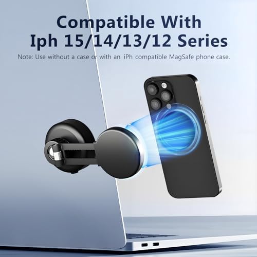2025 Upgraded Magnetic Phone Holder for Car, 360 Rotatable Folding Vacuum Suction Phone Holder Stand for Dashboard, Windshield, Car, Gym, Car Cell Phone Holder for Android iPhone – Enhanced Compatibility and Speed
