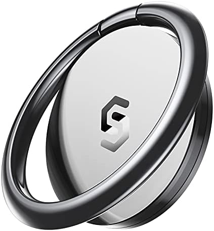 Sparkling 360° Rotation Phone Ring Holder – Bling Bling Finger Kickstand for Enhanced Grip and Stability – Premium Zinc Alloy Design for i Phone, Samsung, Pixel & All Smartphones – Secure Adhesive, Versatile Stand, and Magnetic Car Mount Compatible – Glitter Silver Finish for a Touch of Elegance