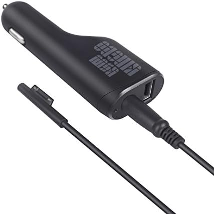 Rapid Charge 36 W Car Charger for Microsoft Surface Pro & Laptop – Dual Charging with USB 2.0 Port, 5 Ft Cord & Travel Pouch – Perfect for Surface Pro 3/4/5/6, Surface Book, and Surface Go Models – Enhanced Compatibility for On-the-Go Professionals