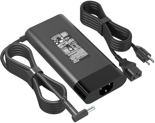 High-Performance 200 W AC Power Adapter for HP Omen, Pavilion, and ZBook Series – Fast Charging Compatibility for Gaming Laptops and Workstations – Universal Fit for Models Including Omen 15, 16, 17, Victus, and More – Reliable 19.5 V 10.3 A Output with Enhanced Durability – Ideal for Gaming and Creative Professionals – Includes Power Supply Cord and 24/7 Customer Support – Upgrade Your Laptop Experience with Efficient Charging Solutions