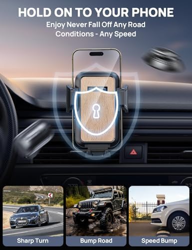 Ultimate Adjustable Windshield Phone Mount for Cars – Military-Grade Suction Cup Holder with Vent Hook, 360° Rotatable Design, Non-Slip Silicone Carbon Fiber for All Smartphone Models – Enhance Your Driving Safety & Hands-Free Convenience