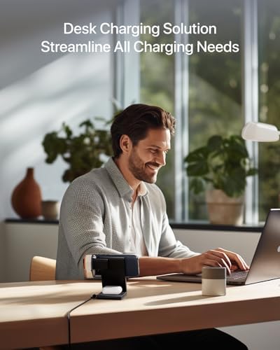 Intoval 3-in-1 Magnetic Charging Station: Ultimate Foldable Dock for Fast Charging of i Phone 12-16 (Plus/Pro/Pro Max), Apple Watch, and Air Pods – Sleek Travel Accessory with Enhanced Mag Safe Compatibility and Trio Magnetic Stand for Organized Power Solutions at Home or On-the-Go