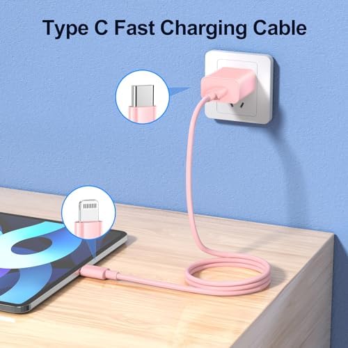 Premium 20 W PD Fast Charger Set for i Phone 14 – 3-Pack Type-C Wall Charger with 6 ft USB-C to Lightning Cables for Rapid Charging Compatibility with i Phone 14/14 Pro/14 Pro Max/13/12/11 – Optimal Speed and Versatility for Home, Office, and Travel