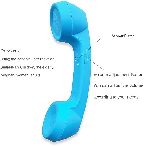 Vintage-Style Wireless Bluetooth Headset: Retro Phone Handset with Built-In Mic for Clear Calls & Music | Comfortable Design for i Phone & Android | Enhance Your Audio Experience with Radiation Reduction & Seamless Connectivity