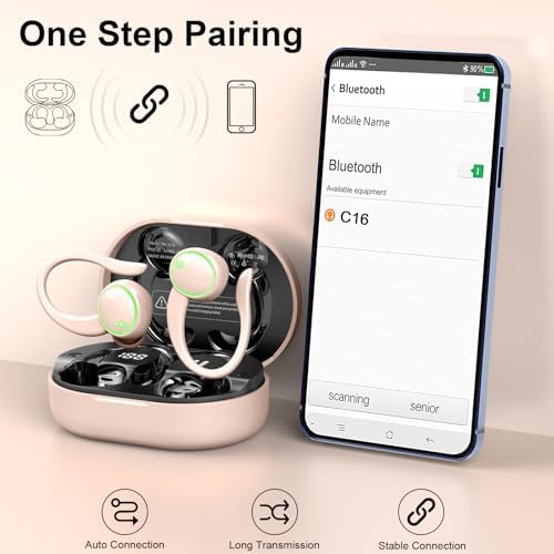Ultimate Bluetooth 5.4 Sports Earbuds with 50-Hour Playtime, IP7 Waterproof Design, and Enhanced Deep Bass – Perfect for Fitness Enthusiasts and Runners in Vibrant Purple, Engineered for Unmatched Comfort and Superior Noise Cancellation