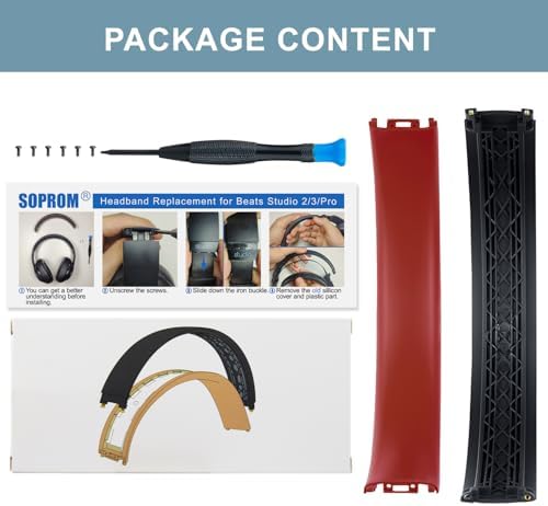 Transform Your Beats Studio 2 & 3 with SOPROM Premium Rubber Headband Cover – Stylish White Replacement Accessory for Enhanced Comfort and Durability in Wired & Wireless Models – Effortless Installation for a Revitalized Audio Experience