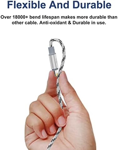 Ultimate 4-in-1 Fast Charging Cable – 10 Ft Multi-Device Charger with Dual IP, Micro USB & Type C Ports – 3.5 A High-Speed Performance for i Phone 13/12/11/Xs/X/8/7/6/se, Samsung Galaxy, LG, Pixel, and One Plus – Durable Nylon Braided Design for Enhanced Longevity and Convenience