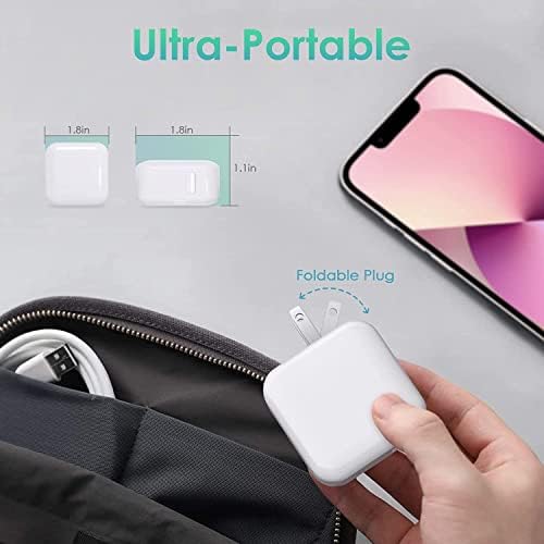 Ultimate 2-Pack i Pad Charger Set: 10 FT Lightning Cable & 12 W Foldable USB Wall Adapter for Quick & Reliable Charging – Compatible with i Pad 4/5/6/7/8/9, Mini & Air Models – Travel-Friendly Design for Uninterrupted Use