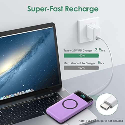 Ultra-High Capacity 30,800 m Ah Wireless Power Bank – 15 W Fast Charging & 25 W PD QC4.0 – Smart LED Display with 4 Outputs & 2 Inputs – Versatile USB-C External Battery Pack for i Phone, Samsung & More – Travel-Ready Charging Solution in Sleek White Finish