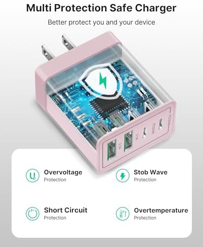 Aiminu 40 W 4-Port USB C Wall Charger Block 3-Pack – Efficient PD Fast Charging Solution for i Phone 15/14/13/12/11/Pro Max, i Pad & Android Devices – Ideal for Home, Travel, and Multi-Device Power Needs