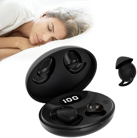 Revolutionize Your Rest with IFECCO Invisible Bluetooth Sleep Earbuds – Ergonomically Designed Wireless Headphones for Side Sleepers, IPX6 Waterproof for Versatile Use, Exceptional Noise-Cancellation for Deep Relaxation, Compatible with Multiple Devices (Black)